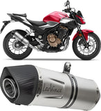 Auspuffendstück Mit Geräuschzulassung Lv One Evo Edelstahl Endkappe Carbon Fiber - Leovince Kompatibel Mit Honda Cb 500 F (2019-2023)
