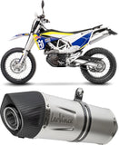 Auspuffendstück Mit Geräuschzulassung Lv One Evo Edelstahl Endkappe Carbon Fiber - Leovince Kompatibel Mit Husqvarna 701 Supermoto (2017-2020)