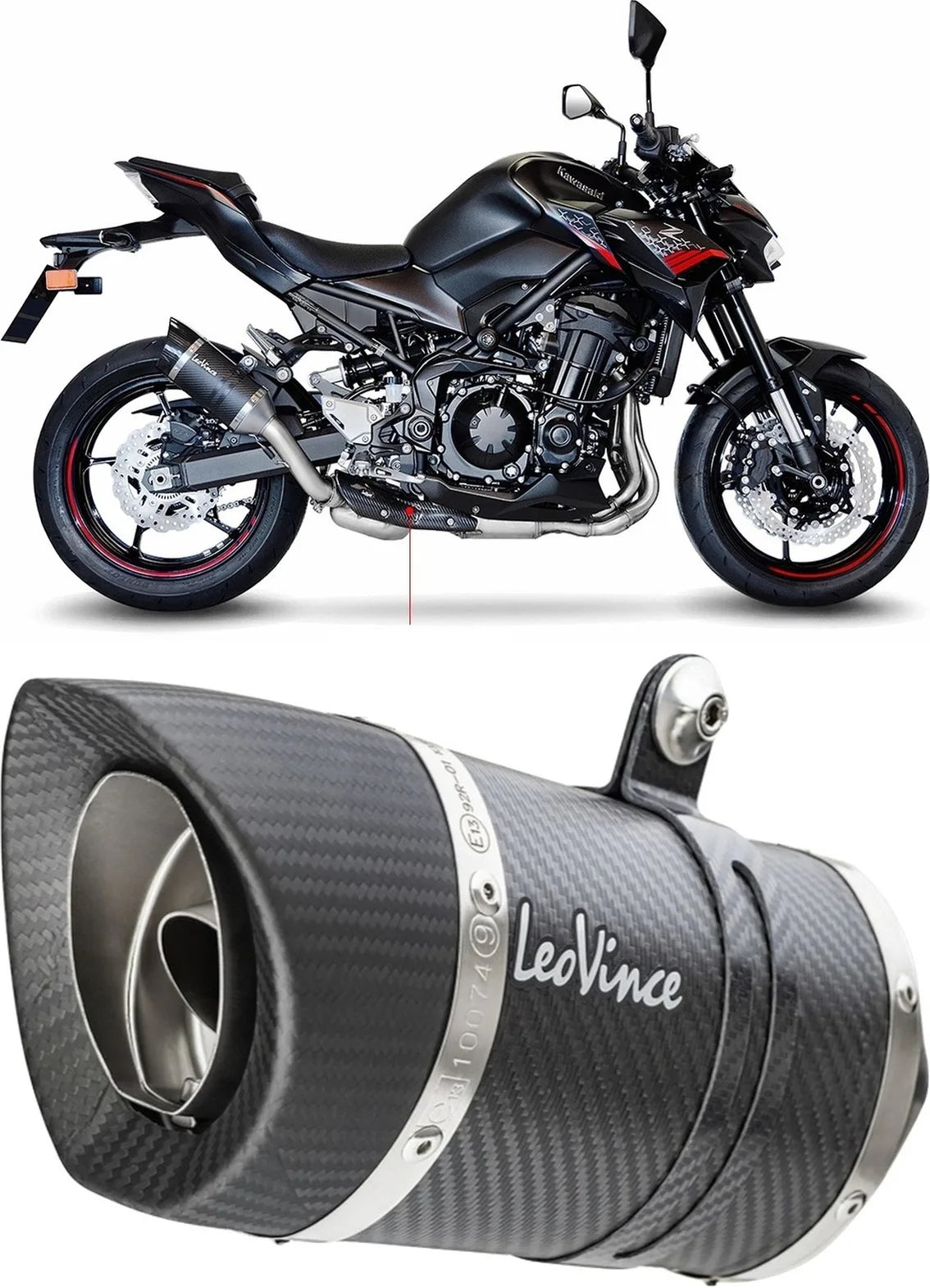 Auspuffendstück Mit Geräuschzulassung Lv Pro Carbon Fiber Endkappe Carbon Fiber - Leovince Kompatibel Mit Kawasaki Z 900 (2020-2024)