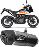 Auspuffendstück Mit Geräuschzulassung Lv One Evo Edelstahl Schwarz Endkappe Carbon Fiber - Leovince Kompatibel Mit Ktm 390 Adventure (2020-2024)