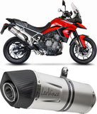 Exhaust Tip With Noise Certification Lv One Evo Stainless Steel Carbon Fiber End Cap - Leovince Compatible With Triumph Tiger 900 Gt - Pro (2020-2023)