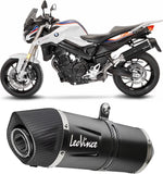 Auspuffendstück Mit Geräuschzulassung Lv One Evo Edelstahl Schwarz Endkappe Carbon Fiber - Leovince Kompatibel Mit Bmw F 800 Gt (2017-2020)
