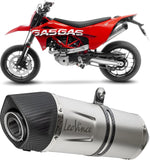 Komplette Abgasanlage Mit Katalysator Und Geräuschzulassung Lv One Evo Edelstahl Endkappe Carbon Fiber - Leovince Kompatibel Mit Ktm 690 Smc R (2019-2024)