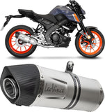 Complete Catalytic Exhaust System With Sound Certification Lv One Evo Stainless Steel Carbon Fiber End Cap - Leovince Compatible With Yamaha Yzf-R 125 (2021-2024)