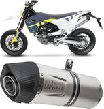 Komplette Abgasanlage Mit Katalysator Und Geräuschzulassung Lv One Evo Edelstahl Endkappe Carbon Fiber - Leovince Kompatibel Mit Husqvarna 701 Enduro - Lr (2021-2024)