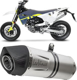 Complete Catalytic Exhaust System With Sound Certification Lv One Evo Stainless Steel Carbon Fiber End Cap - Leovince Compatible With Husqvarna 701 Supermoto (2021-2024)
