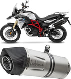 Auspuffendstück Mit Geräuschzulassung Lv One Evo Edelstahl Schwarz Endkappe Carbon Fiber - Leovince Kompatibel Mit Bmw F 700 Gs (2017-2018)
