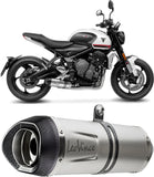 Komplette Abgasanlage Mit Katalysator Und Geräuschzulassung Lv One Evo Edelstahl Endkappe Carbon Fiber - Leovince Kompatibel Mit Triumph Tiger 660 Sport (2022-2024)