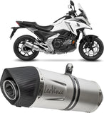Auspuffendstück Mit Geräuschzulassung Lv One Evo Edelstahl Endkappe Carbon Fiber - Leovince Kompatibel Mit Honda Nc 750 X (2021-2024)