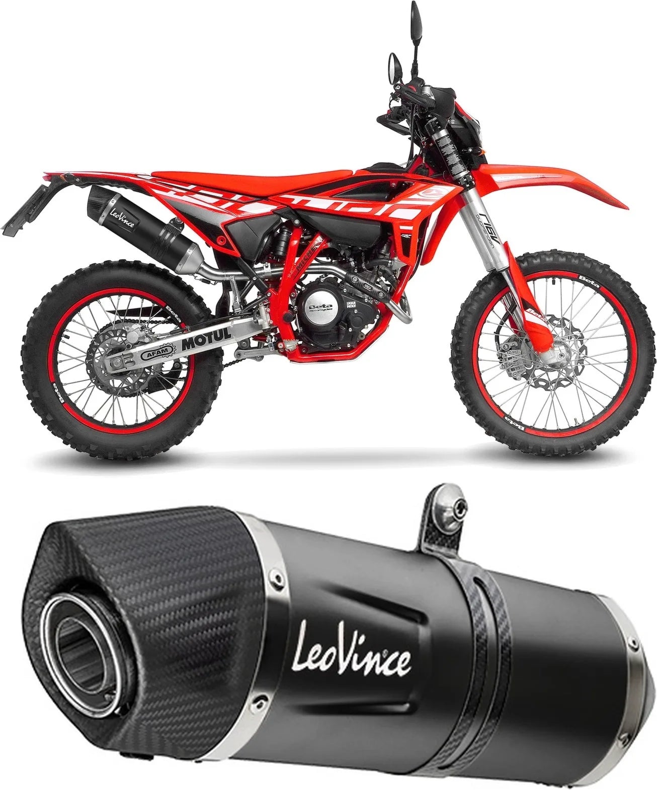 Auspuffendstück Mit Geräuschzulassung Lv One Evo Edelstahl Schwarz Endkappe Carbon Fiber - Leovince Kompatibel Mit Beta Rr 125 Motard Lc 4T (2021-2024)