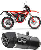 Exhaust Tip With Noise Certification Lv One Evo Steel Black Carbon Fiber End Cap - Leovince Compatible With Beta Rr 125 Motard Lc 4T (2021-2024)