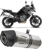 Auspuffendstück Mit Geräuschzulassung Lv One Evo Edelstahl Endkappe Carbon Fiber - Leovince Kompatibel Mit Cfmoto 800 Mt Sport (2022-2024)