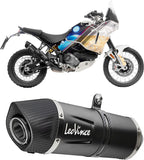 Auspuffendstück Mit Geräuschzulassung Lv One Evo Edelstahl Schwarz Endkappe Carbon Fiber - Leovince Kompatibel Mit Ducati Desert-X (2022-2024)