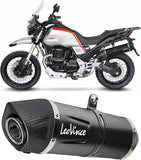 Auspuffendstück Mit Geräuschzulassung Lv One Evo Edelstahl Schwarz Endkappe Carbon Fiber - Leovince Kompatibel Mit Moto Guzzi V85 Tt (2019-2023)
