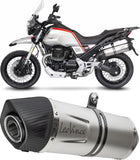 Exhaust Tip With Noise Certification Lv One Evo Stainless Steel Carbon Fiber End Cap - Leovince Compatible With Moto Guzzi V85 Tt (2024-2026)