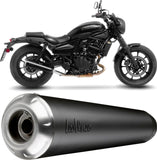 Auspuffendstück Mit Geräuschzulassung Classic Racer Edelstahl Schwarz Endkappe Edelstahl - Leovince Kompatibel Mit Kawasaki Eliminator 500 - Se (2024-2026)