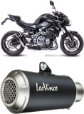 Auspuffendstück Mit Geräuschzulassung Lv-10 Edelstahl Schwarz Endkappe Edelstahl - Leovince Kompatibel Mit Kawasaki Z 900 A2 (2018-2024)