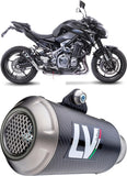 Auspuffendstück Mit Geräuschzulassung Lv-10 Carbon Fiber Endkappe Edelstahl - Leovince Kompatibel Mit Kawasaki Z 900 A2 (2018-2024)