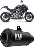Auspuffendstück Mit Geräuschzulassung Lv-10 Edelstahl Full Schwarz Endkappe Edelstahl Schwarz - Leovince Kompatibel Mit Kawasaki Z 900 (2017-2019)