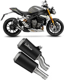 Dual Exhaust System With Sound Certification Lv-10 Steel Black Stainless Steel End Cap - Leovince Compatible With Triumph Speed Triple 1200 Rr - Rs (2021-2024)