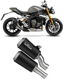 Doppelauspuffanlage Mit Geräuschzulassung Lv-10 Edelstahl Schwarz Endkappe Edelstahl - Leovince Kompatibel Mit Triumph Speed Triple 1200 Rr - Rs (2021-2024)