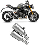 Doppelauspuffanlage Mit Geräuschzulassung Lv-10 Edelstahl Endkappe Edelstahl - Leovince Kompatibel Mit Triumph Speed Triple 1200 Rr - Rs (2021-2024)