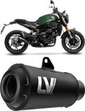 Auspuffendstück Mit Geräuschzulassung Lv-10 Edelstahl Full Schwarz Endkappe Edelstahl Schwarz - Leovince Kompatibel Mit Benelli Leoncino 800 (2022-2024)