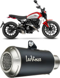 Auspuffendstück Mit Geräuschzulassung Lv-10 Edelstahl Schwarz Endkappe Edelstahl - Leovince Kompatibel Mit Ducati Scrambler 800 Icon (2023-2024)