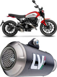 Auspuffendstück Mit Geräuschzulassung Lv-10 Carbon Fiber Endkappe Edelstahl - Leovince Kompatibel Mit Ducati Scrambler 800 Night Shift (2025-2026)