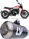 Exhaust Tip With Noise Certification Lv-10 Carbon Fiber Stainless Steel End Cap - Leovince Compatible With Ducati Scrambler 800 Night Shift (2023-2024)