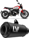 Auspuffendstück Mit Geräuschzulassung Lv-10 Edelstahl Full Schwarz Endkappe Edelstahl Schwarz - Leovince Kompatibel Mit Ducati Scrambler 800 Full Throttle (2023-2024)