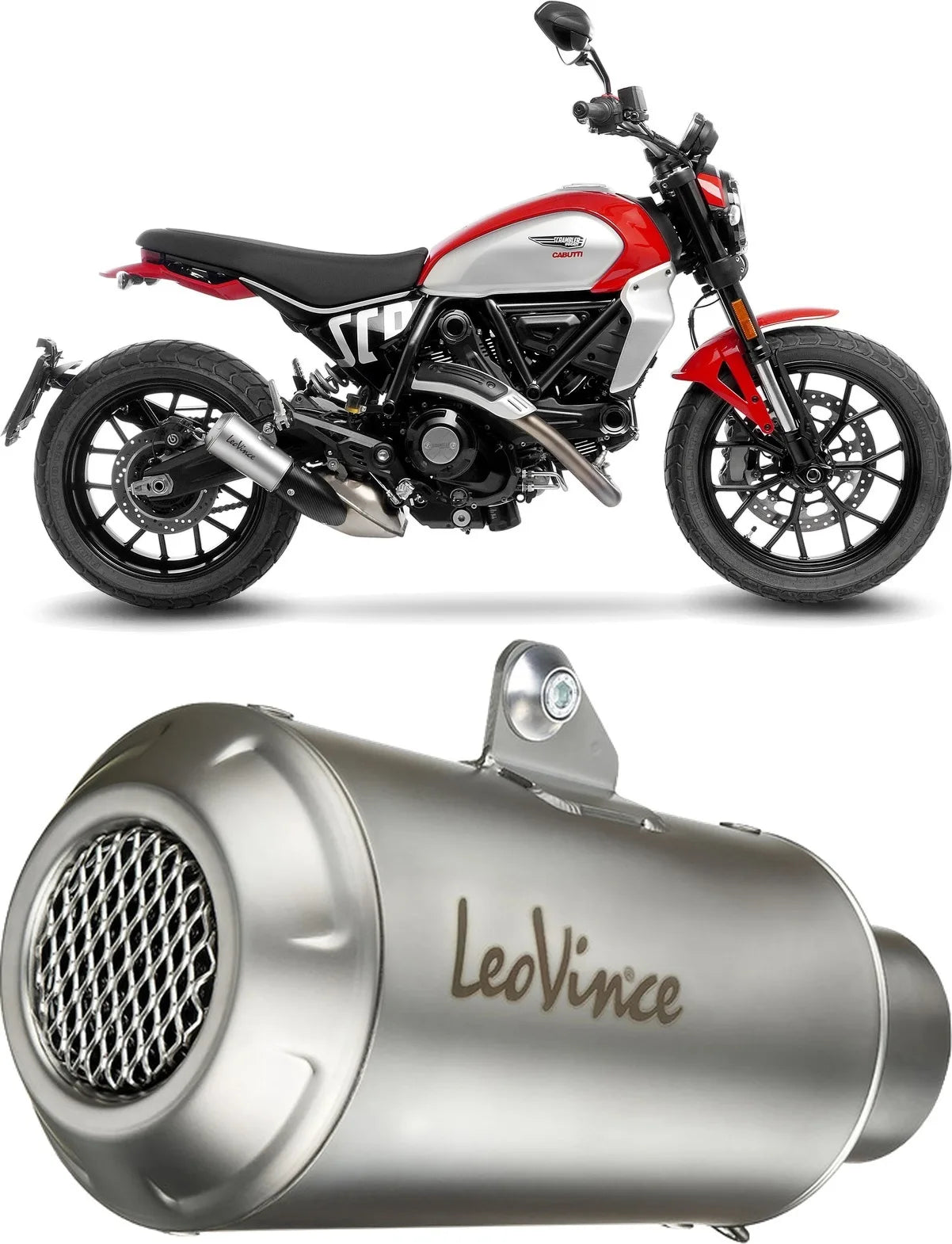 Auspuffendstück Mit Geräuschzulassung Lv-10 Edelstahl Endkappe Edelstahl - Leovince Kompatibel Mit Ducati Scrambler 800 Full Throttle (2025-2026)