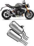 Doppelauspuffanlage Mit Geräuschzulassung Lv-10 Edelstahl Endkappe Edelstahl - Leovince Kompatibel Mit Triumph Speed Triple 1200 Rr - Rs - Rx (2025-2026)