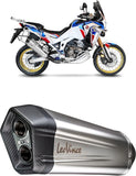 Auspuffendstück Mit Geräuschzulassung Lv-12 Edelstahl Endkappe Carbon Fiber - Leovince Kompatibel Mit Honda Crf 1100 L Africa Twin Adventure Sports (2020-2023)