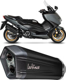 Komplette Abgasanlage Mit Katalysator Und Geräuschzulassung Lv-12 Edelstahl Full Schwarz Endkappe Carbon Fiber - Leovince Kompatibel Mit Yamaha Xp 560 T-Max (2020-2024)
