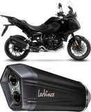 Auspuffendstück Mit Geräuschzulassung Lv-12 Edelstahl Schwarz Endkappe Carbon Fiber - Leovince Kompatibel Mit Honda Nt 1100 (2022-2024)