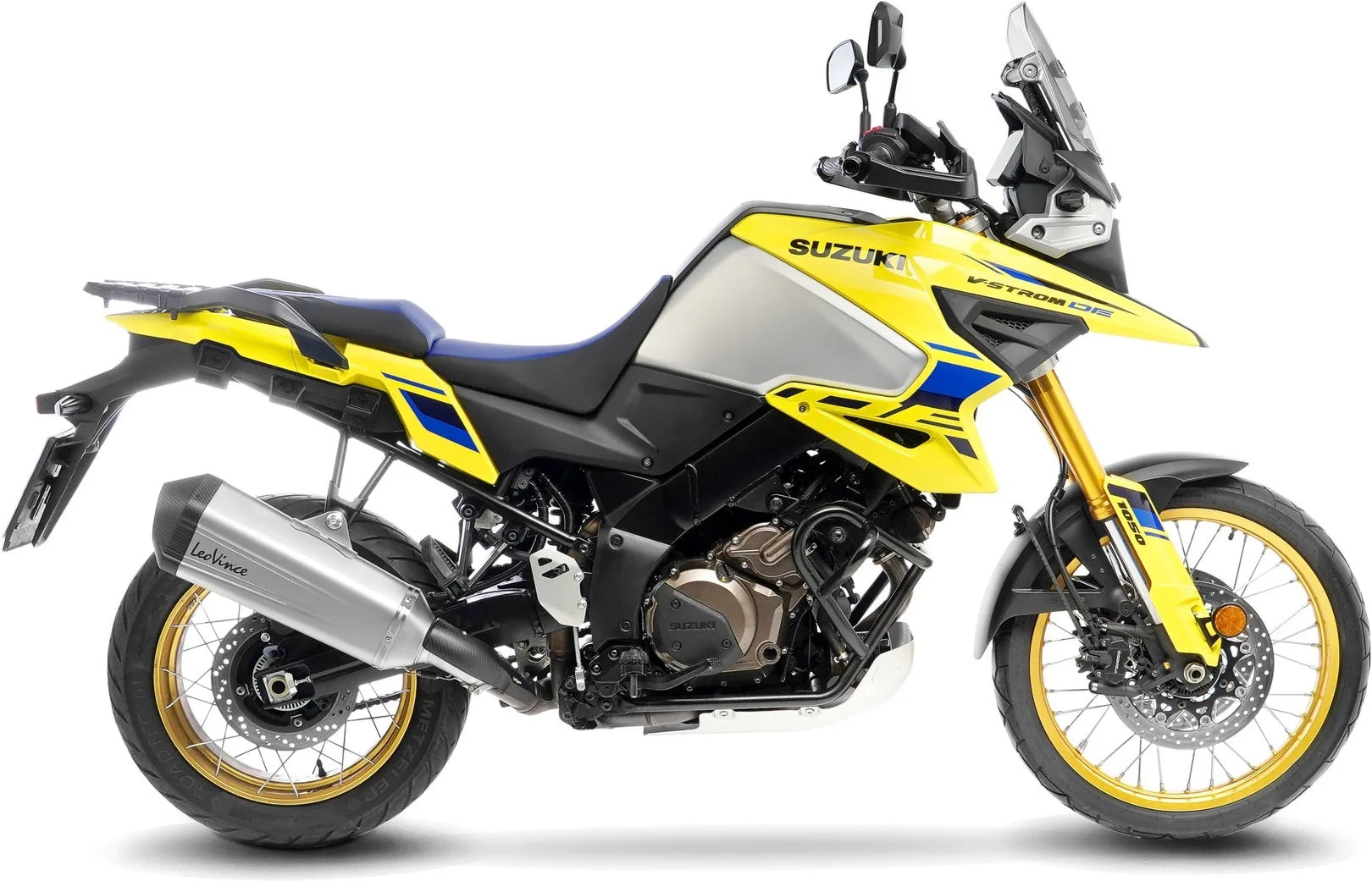 Auspuffendstück Mit Geräuschzulassung Lv-12 R Edelstahl Endkappe Carbon Fiber - Leovince Kompatibel Mit Suzuki V-Strom 1050 Abs - Xt (2020-2024)
