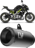 Auspuffendstück Mit Geräuschzulassung Lv Corsa S Edelstahl Full Schwarz Endkappe Edelstahl Schwarz - Leovince Kompatibel Mit Kawasaki Z 900 (2017-2019)