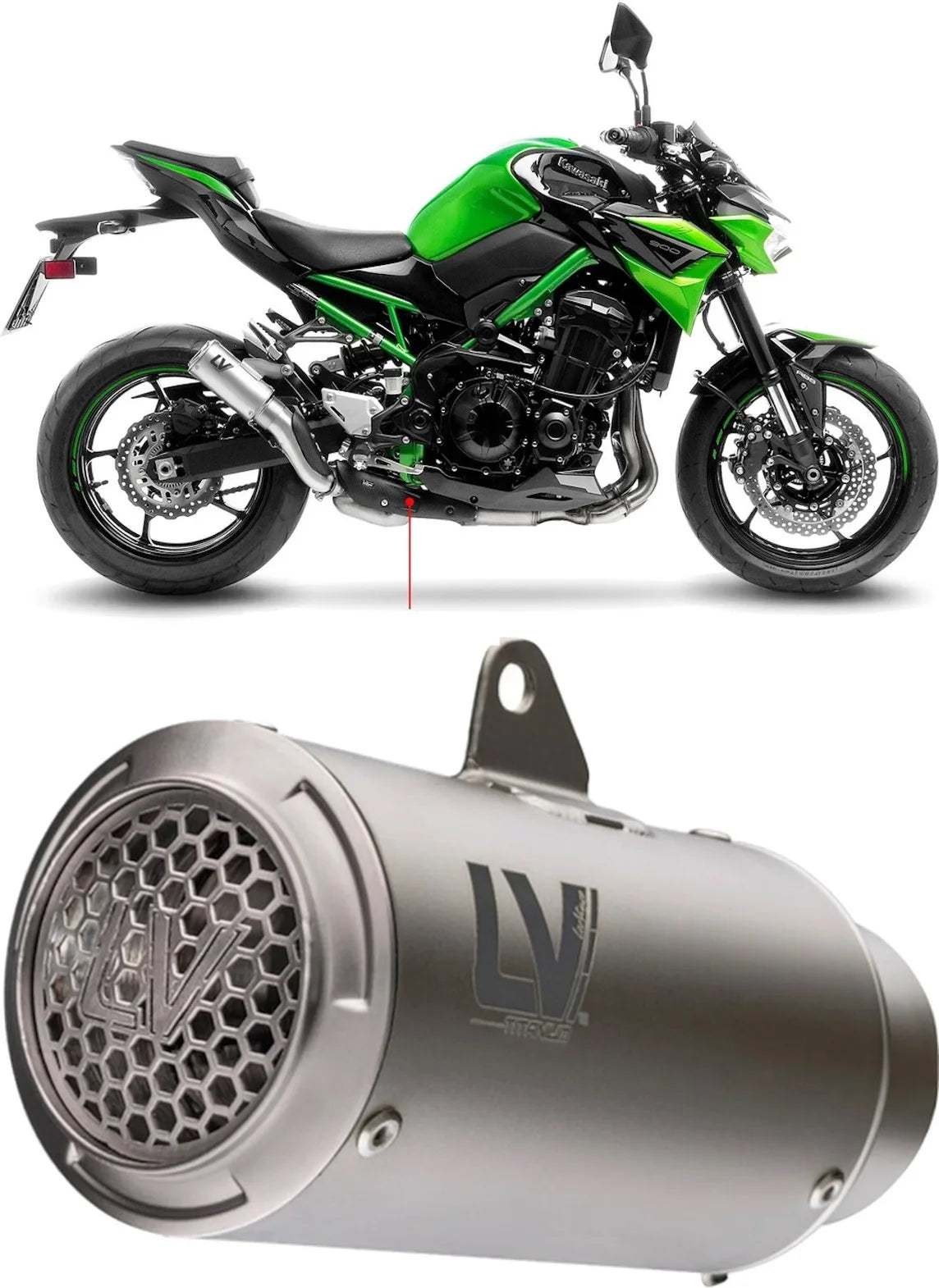 Auspuffendstück Mit Geräuschzulassung Lv Corsa S Titan Endkappe Edelstahl - Leovince Kompatibel Mit Kawasaki Z 900 (2020-2024)