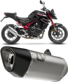 Exhaust Tip With Noise Certification Lv Pro Stainless Steel Carbon Fiber End Cap - Leovince Compatible With Yamaha Yzf-R3 (2015-2017)