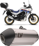 Exhaust Tip With Noise Certification Lv-14 Stainless Steel Carbon Fiber End Cap - Leovince Compatible With Honda Xl 750 Transalp Travel (2023-2024)