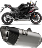 Auspuffendstück Mit Geräuschzulassung Lv-14 R Edelstahl Endkappe Carbon Fiber - Leovince Kompatibel Mit Kawasaki Ninja 1100 Sx Tourer (2020-2024)