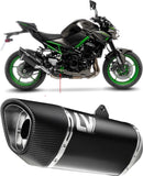 Auspuffendstück Mit Geräuschzulassung Lv-14 R Edelstahl Schwarz Endkappe Carbon Fiber - Leovince Kompatibel Mit Kawasaki Z 900 (2020-2024)