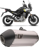 Auspuffendstück Mit Geräuschzulassung Lv-14 Edelstahl Endkappe Carbon Fiber - Leovince Kompatibel Mit Moto Guzzi Stelvio (2024-2026)