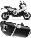 Auspuffendstück Mit Geräuschzulassung Lv-14 R Edelstahl Schwarz Endkappe Carbon Fiber - Leovince Kompatibel Mit Honda Forza 750 (2025-2026)