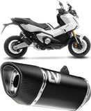 Exhaust Tip With Noise Certification Lv-14 R Steel Black Carbon Fiber End Cap - Leovince Compatible With Honda X-Adv 750 (2025-2026)