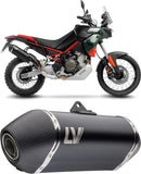 Auspuffendstück Mit Geräuschzulassung Lv-14 Edelstahl Schwarz Endkappe Carbon Fiber - Leovince Kompatibel Mit Aprilia Tuareg 660 (2025-2026)