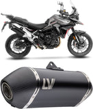 Exhaust Tip With Noise Certification Lv-14 Steel Black Carbon Fiber End Cap - Leovince Compatible With Triumph Tiger 900 Gt Pro (2024-2026)