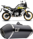Auspuffendstück Mit Geräuschzulassung Lv-14 Edelstahl Schwarz Endkappe Carbon Fiber - Leovince Kompatibel Mit Voge Valico 900 Dsx (2024-2026)