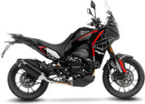 Auspuffendstück Mit Geräuschzulassung Lv-14 Edelstahl Schwarz Endkappe Carbon Fiber - Leovince Kompatibel Mit Moto Morini X-Cape 700 (2025-2026)
